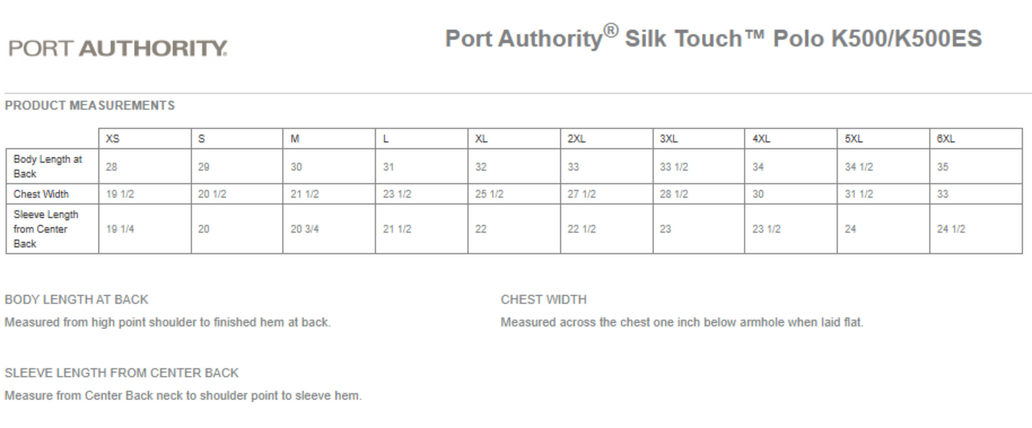 Port Authority®  Silk Touch™ Polo (K500)