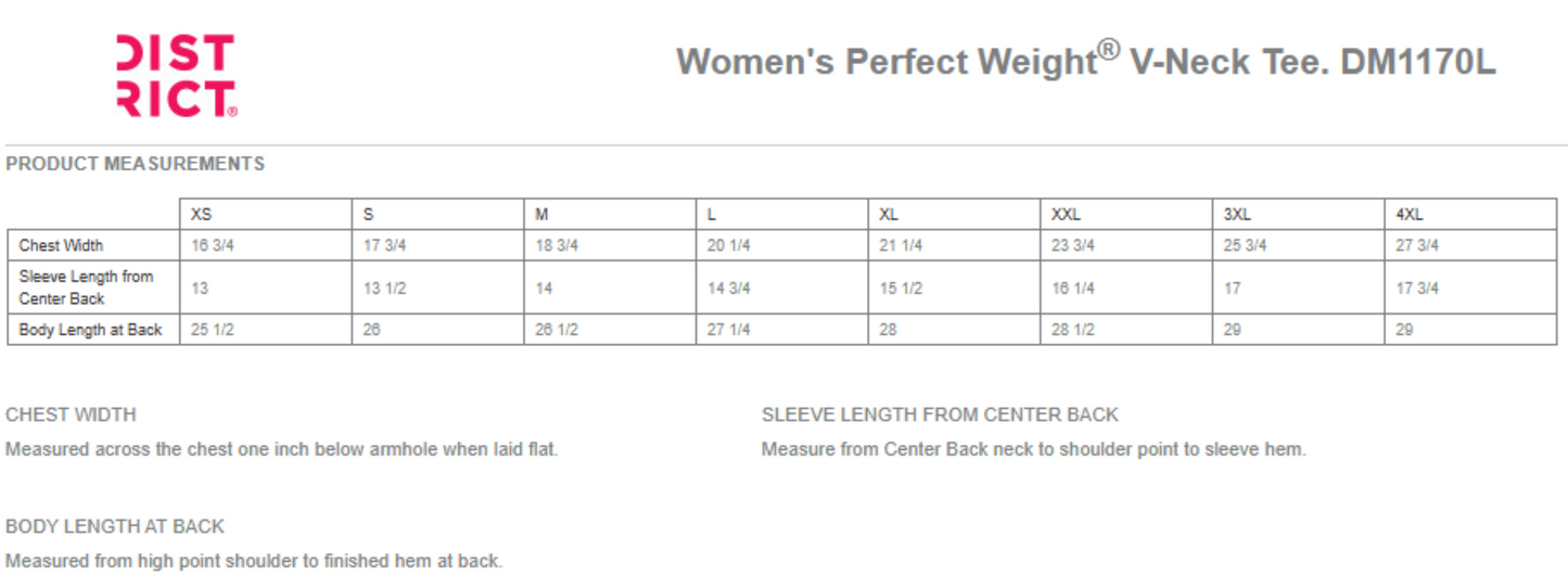 District ® Women’s Perfect Weight ® V-Neck Tee (DM1170L)